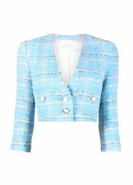 Barbie Alexandra Shipp (Barbie) Blue Cropped Coat